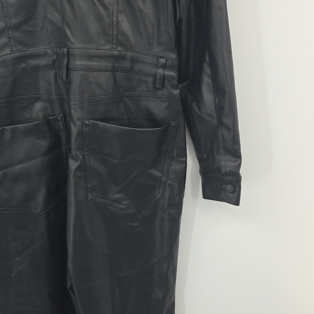Black Faux Leather Jumpsuit NWT - Picture 13 of 16